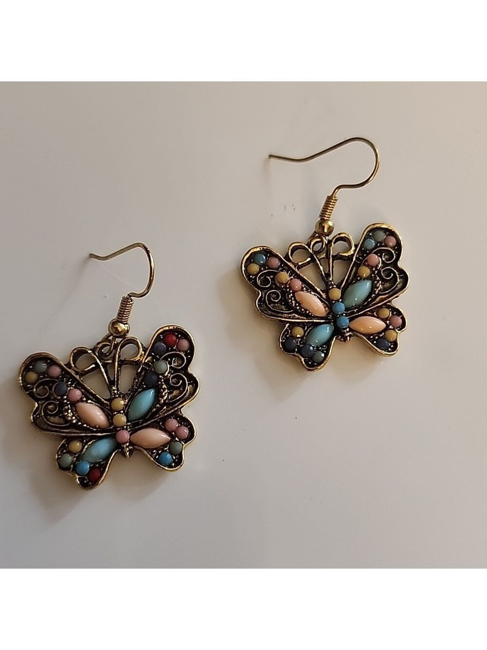 Butterfly Earrings Butterfly Earrings Simulated Gemstones